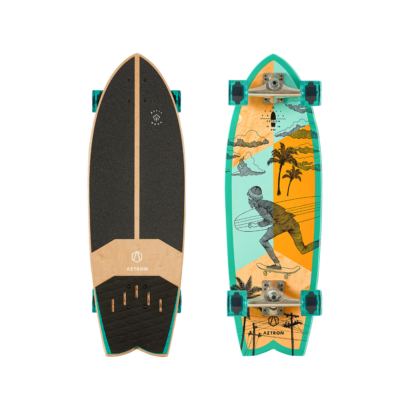 92STAR SURFSKATE surfskate 40wood : CLOVER SURF - 通販
